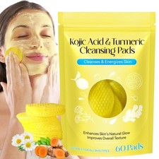 60pcs Kojic Acid and Turmeric Cleansing Pads Face Scrub Pads with Vitamin B5  C