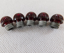 Ex RAF Aircraft 5 x Red Lens Light Knob, Ref No 10AT/9486557 [D6B]