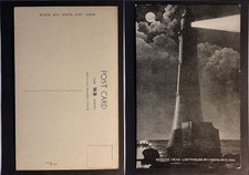 Eastbourne Postkarte um 1910 Sussex Beachy Head Leuchtturm bei Mondschein Ruderboot