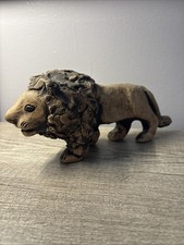 Vintage Harry Whyte Signed Pottery Lion Statue Figurine Australian Art PG5L7