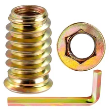 M8 x 25mm Threaded Inserts for Wood Nut Inserts Hex Drive 25 PCS