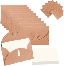 20 St&uuml;ck Mini Briefumschl&auml;ge mit Karten - Vintage Mini Kraftpapier Umschl&auml;ge