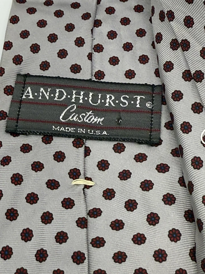 Vintage Andhurst Custom 100% Silk Floral Pattern Tie Made in USA Designer 😎🧐 - Image 4 of 4