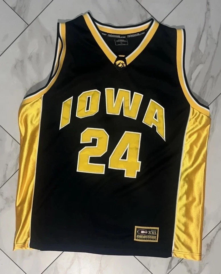 Camiseta deportiva de baloncesto Iowa Hawkeyes vintage para hombre XL totalmente cosida negra y amarilla Foto 3 de 4