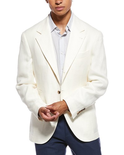 BRUNELLO CUCINELLI MEN'S OFF WHITE LINEN AND WOOL BLAZER MSRP $3730