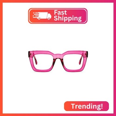 AQWANO Stylish Oversized Reading Glasses for Women Fashion Designer Readers Blue