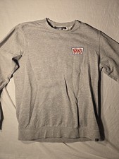 Van's Gray Crewneck Sweatshirt Mens Small Off The Wall Logo Pullover Skate...