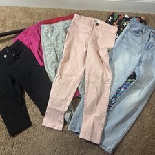 Girls Lot Of Pants/Shorts Size 7/8 Pink Floral Black Various Brand Play 9 Pieces