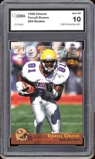 Terrell Owens Rookie Card 1996 Classic #94 GMA 10. rookie card picture