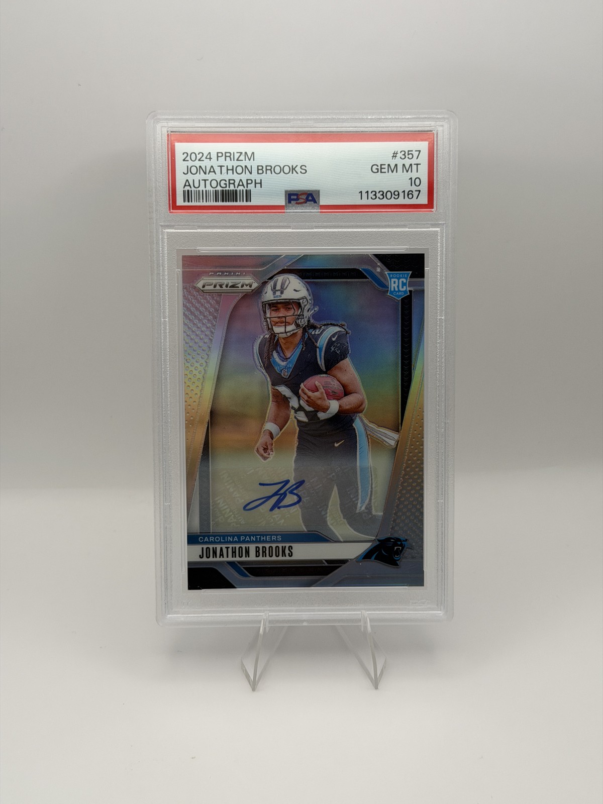 2024 Panini Prizm - Rookies Jonathon Brooks #357 Silver Prizm Autographs PSA 10
