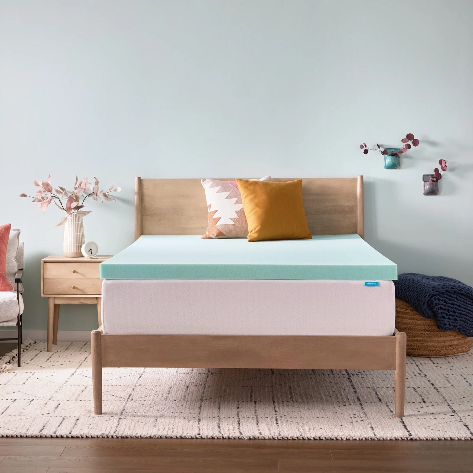 Linenspa WMLS20QQ18GRT 2'' Cooling Gel and Green Tea Infused Memory Foam Mattress