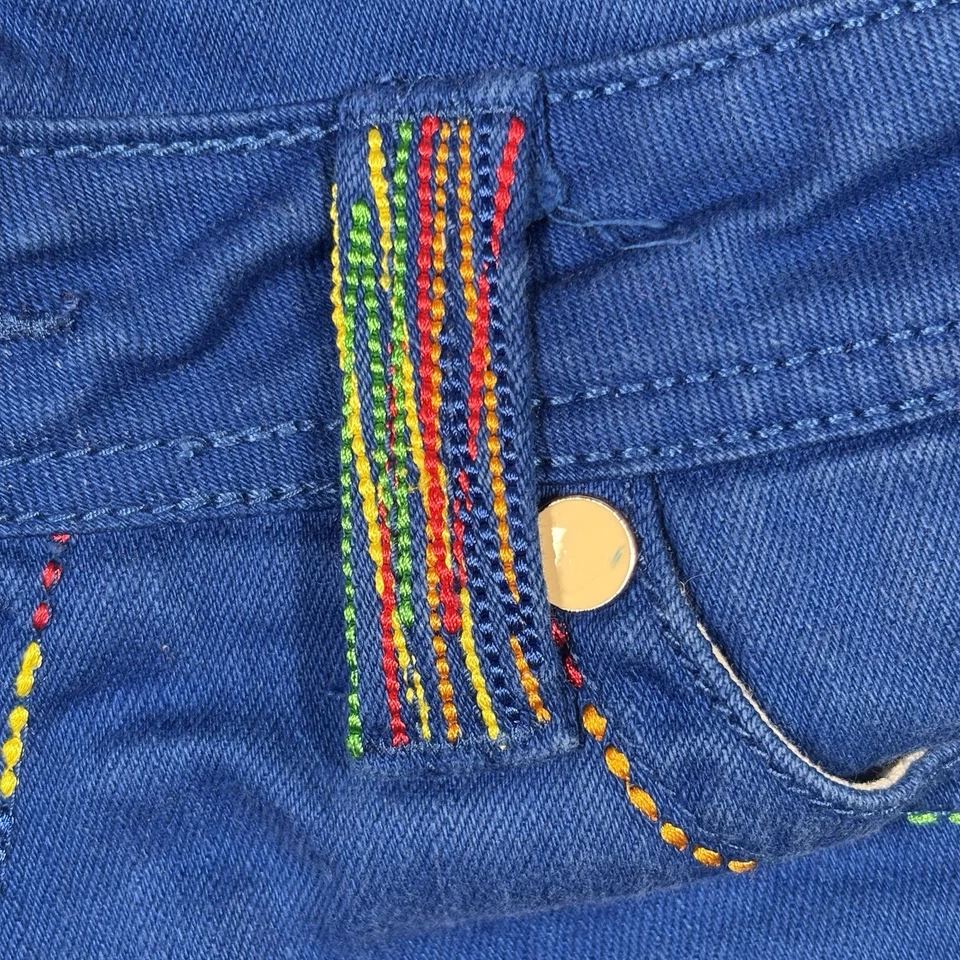 Coogi Shortalls Women’s 3/4 Blue Colorful Designer Grunge Streetwear Y2K Punk - Image 2 of 4