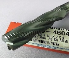 1 PC Carbide Turbo Mill 1/2x1/2 x2x4 4Fl HOG Single End Sq AlTiN USA