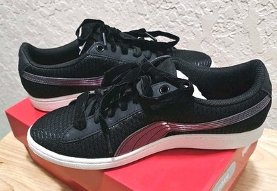 PUMA Black Iridescent Vicky Swan Mesh Velvet Laces Women's Sneakers Size 8.5 NIB