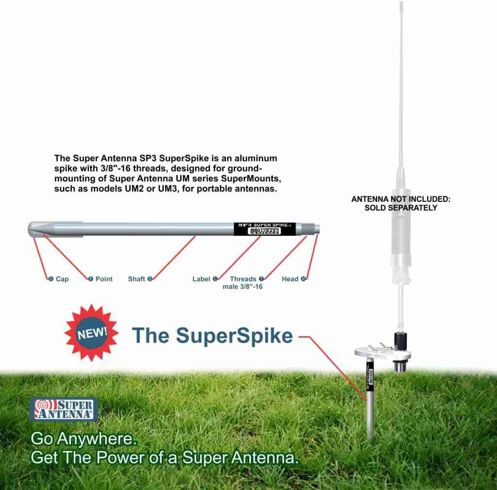 UM3SP Supermount with Superspike Antenna Mount for MP1 Ham Radio Antenna