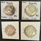 (2) 1967 SMS Kennedy Half Dollar Special Mint Set 40% Silver MS Scanned (2 lot)