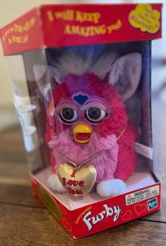 Rare 1999 Special Edition Valentine’s Day Furby – “I Love You” Pink & White –
