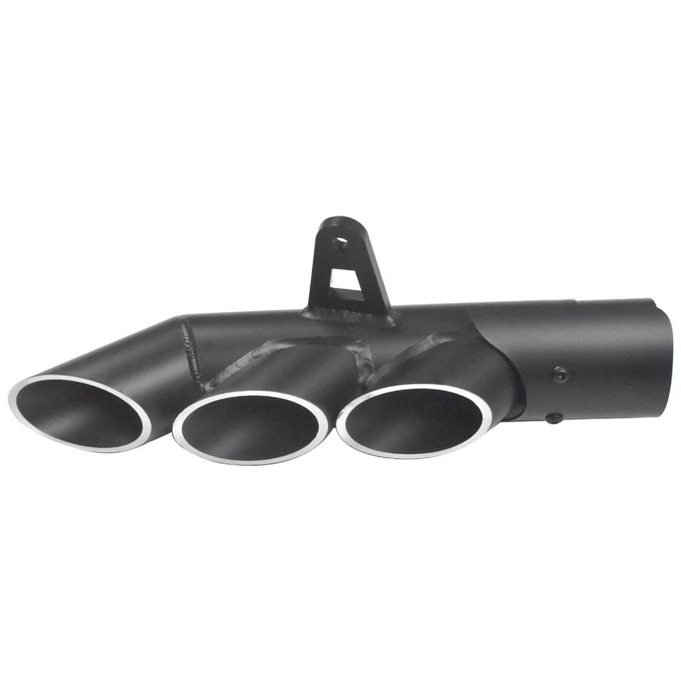 Silenciador de escape universal de tres salidas del lado derecho para motocicleta punta de tubo de escape Foto 4 de 4