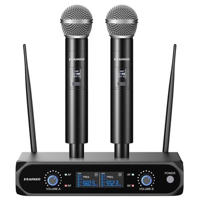 Aokeo Wireless Microphone System, Metal Wireless Mic Set with Case,Handheld C...