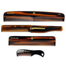Handmade Hair Comb Set - 4 Piece Professional Grooming Kit for Men Women D...