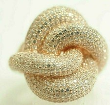 Stunning Ladies Ring 625 Stone Cubic Zirconia Vermeil Gold over Sterling size 7