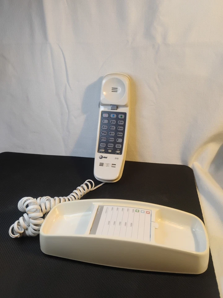 🔥Teléfono con cable AT&T Trimline 210 - Blanco Vintage Trimline teléfono de montaje en pared limpio Foto 2 de 4