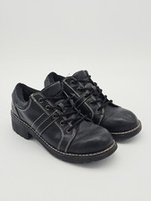 Route 66 Chunky Oxford Womens 9 Black Leather Lace Up Shoes Shandy2 Retro Y2K