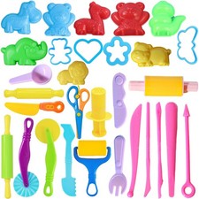 32 Pcs Play Dough Tools Sets for Kids, Playdough Accessories, golden