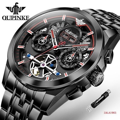 OUPINKE Men s Watch Mechanical Automatic, Tourbillon, Waterproof, Full Calendar