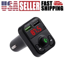 Bluetooth Car FM Transmitter MP3 Player Wireless AUX Radio Fast 2 USB Charger