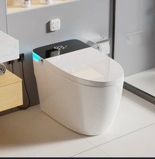 Smart Toilet with Heated Seat, Auto Flush and Foot Sensor, Modern One-Piece Toil