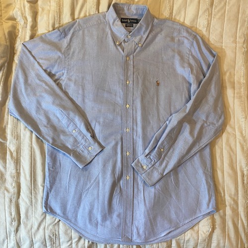 Ralph Lauren Hemd Herren 16-35 Blau Yarmouth Oxford Tuch Langarm Button Down - Bild 2 von 10