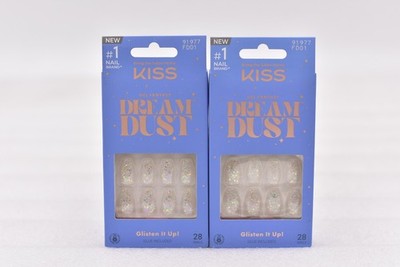 Lot of 2 Kiss Gel Fantasy Dream Dust FD01 Short False Nails - 28 Nails