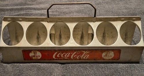 Vintage Coca-Cola Aluminum Metal 12 Pack Bottle Carrier