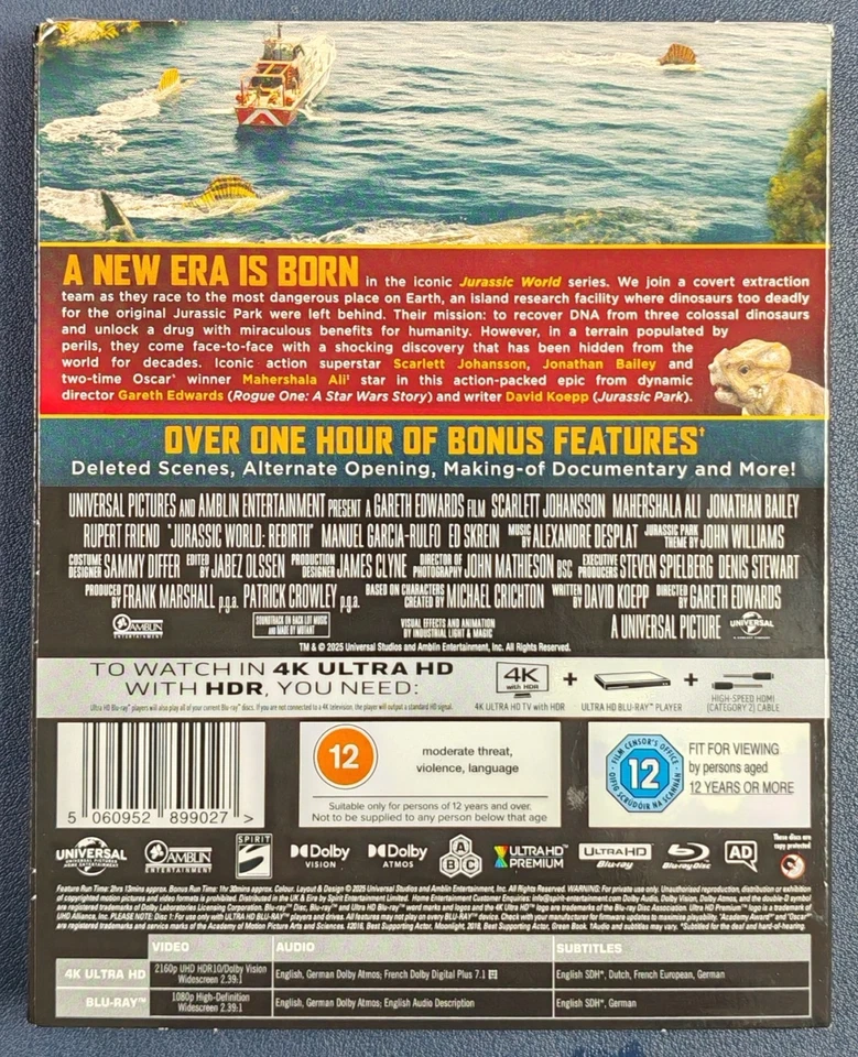 Jurassic World: Rebirth [12] 4K UHD+ Blu-Ray  - Image 3 of 3