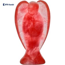 7cm Kirschquarz Edelstein Schutzengel - Handgeschnitzte Friedensfigur