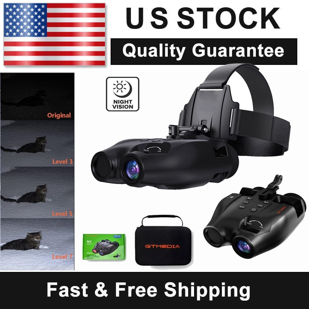 Goggles Binoculars Hd Digital Ir Head Mounted Hunting Rechargeable