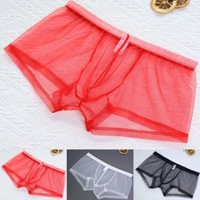 Boxer uomo maglia trasparente intimo vita media traspirante tronchetti
