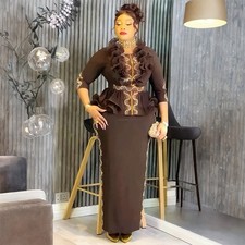 Elegant Women Long Maxi Dress Ruffle African Evening Ball Gown Party Bodycon New