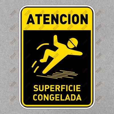 Attention: Slippery Surface Safety Sign Sticker OSHA Compliant Hazard #389292