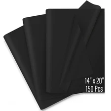 150 Sheets Black Tissue Paper for Gift Bags Bulk 14x20 Inch - Black Wrapping ...