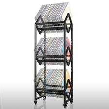 3-Tier Adjustable Vinyl Record Holder Rack Stand Up to 300 LP Black - 3 Tiers
