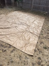 Large Vintage Tarpolin Sheet Camping Carboot 4.4M by 3M Brown