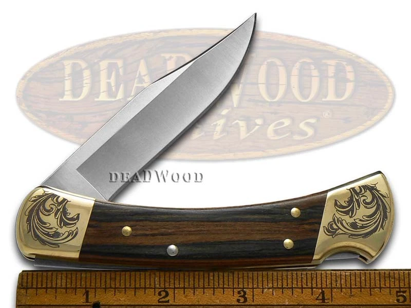 Buck 110 折叠猎人刀十点巴克乌木不锈钢口袋刀 — 第 3/4 张图片