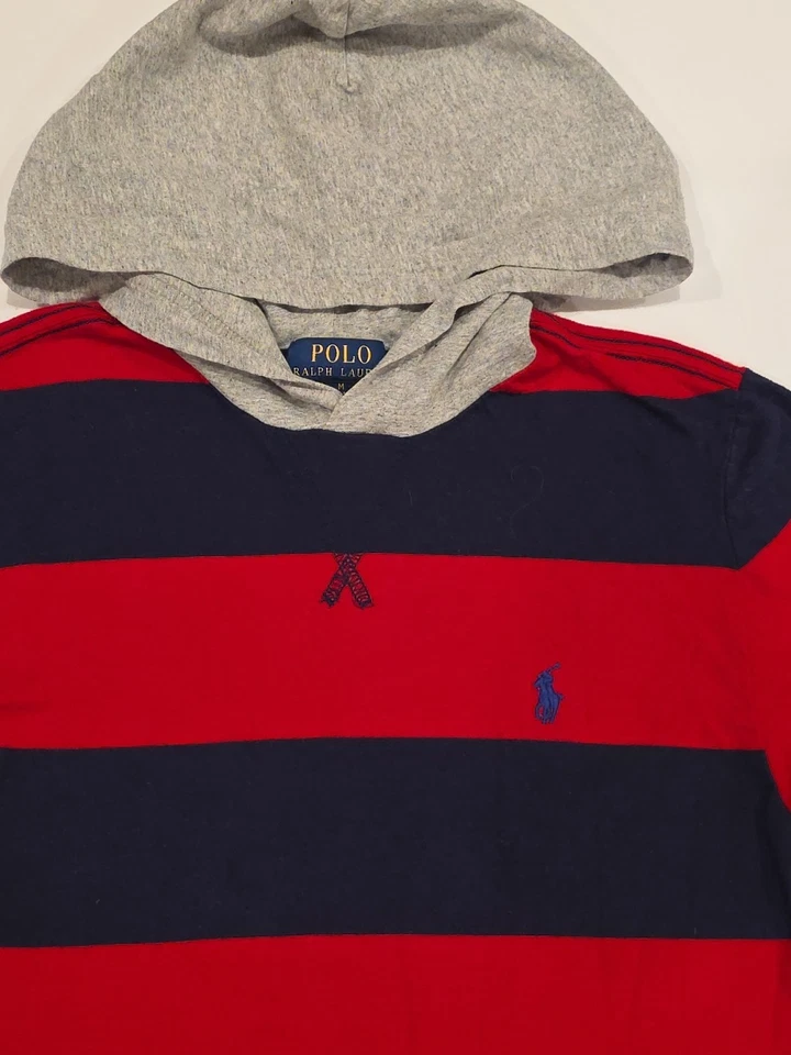 Polo Ralph Lauren Boys Size M (10/12) Red & Blue Striped Pullover - Изображение 2 из 4