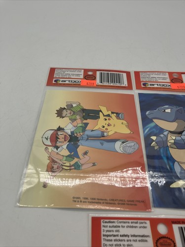 Pokemon Super-Size Stickers 5 Packs By Artbox 1999 Officially Licensed NEW - Picture 8 of 12
