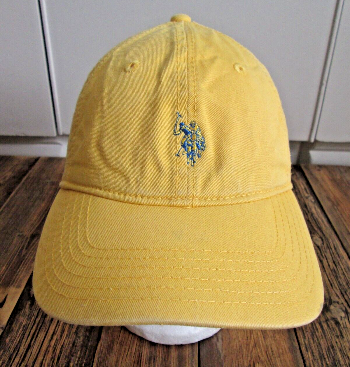 US Polo Assn. Cappello Cappello Regolabile Strapback Giallo Cotone Ricamato Blu Pony