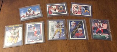 (8) 2000 Tom Brady RC Leaf, crown royalty,Impact, Dominion,Pacific,Aurora, More