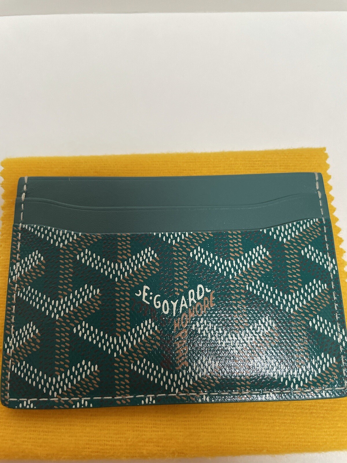 goyard card holder green