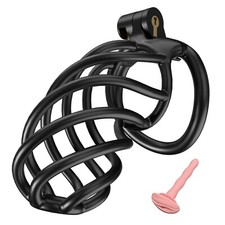 Cobra Male Chastity Cage Device Men Resin Mamba Spiral Locking Belt 5 Rings C536